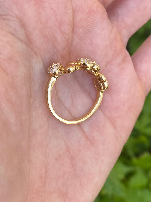Vintage 18K Gold Diamond Dot Ring Size 7.25