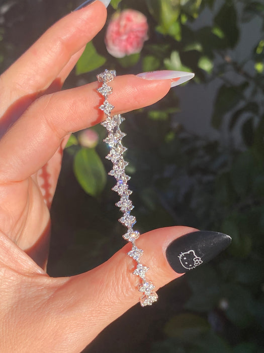 Platinum 850 3 carat diamond tennis bracelet