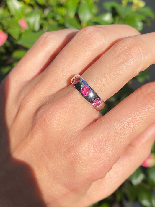 Vintage 18K White Gold Pink Tourmaline Ring