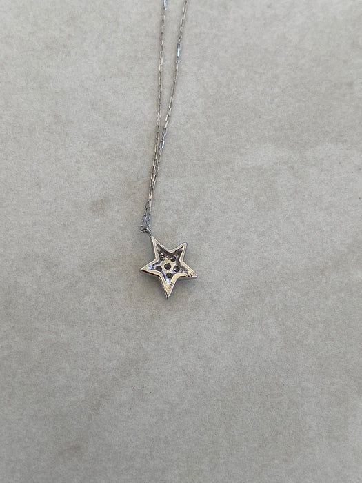 Vintage Platinum 900 Diamond Star Necklace