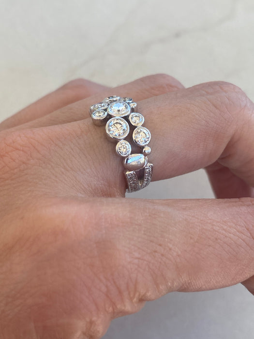 Vintage Platinum 900 Diamond Bubble Ring