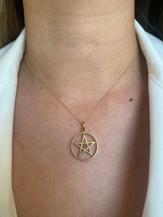 14k star circle number 1 pendant