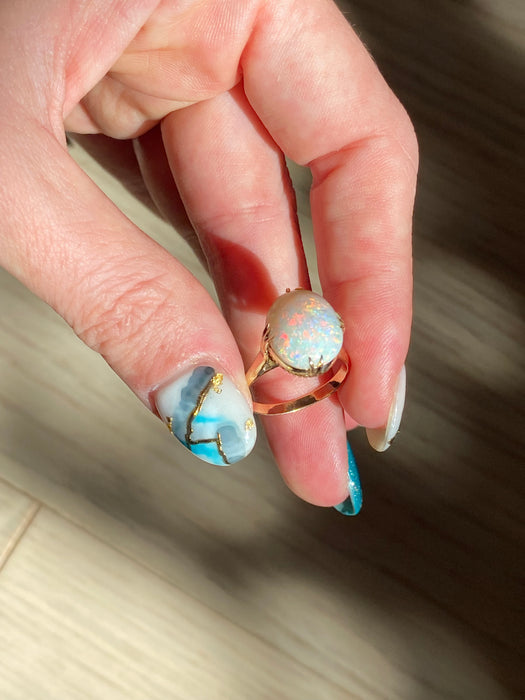 18k opal ring size 5