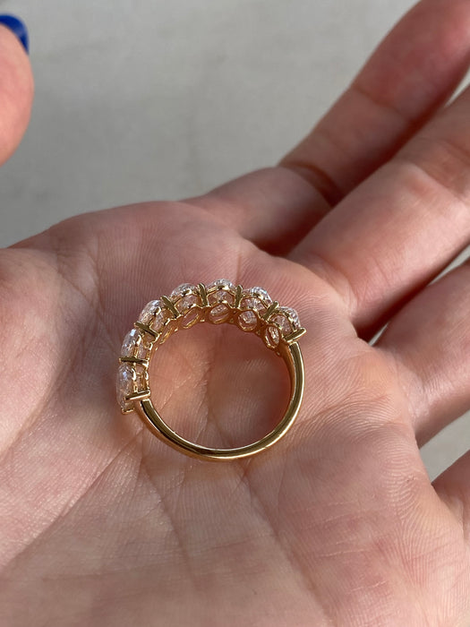 14K Step-Cut Oval Lab Diamond Half Eternity Ring – 5.30 TCW