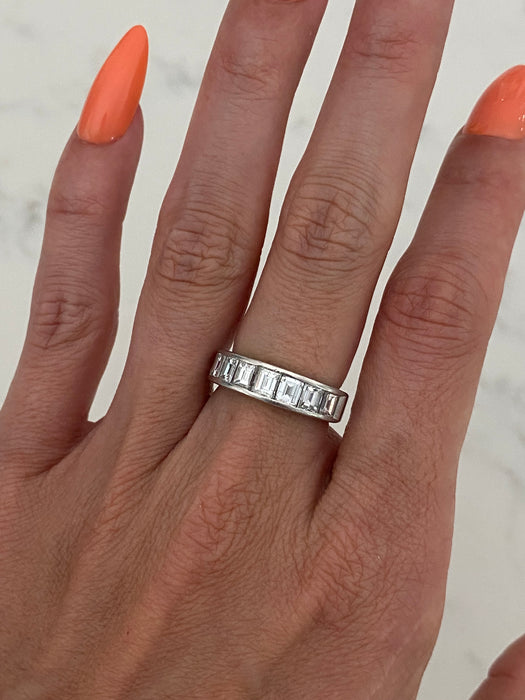 Vintage Platinum 900 Step Cut 2 Carat Diamond Ring