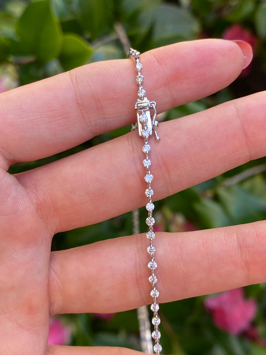 18k white gold 7 carat Diamond tennis necklace