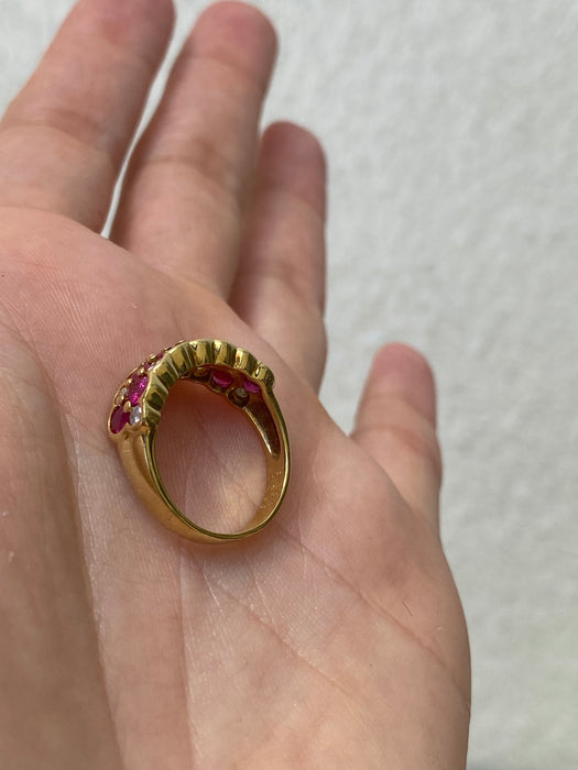 18k ruby diamond ring size 5.75