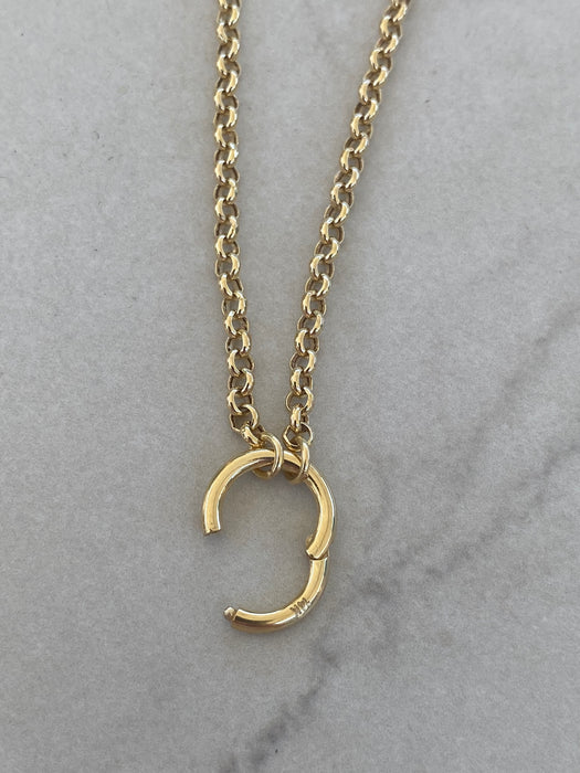 14K Gold 3mm Rolo Chain Necklace with Oval Connector | 18.5”