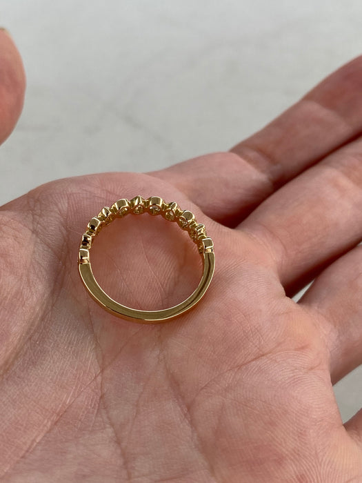 14K Gold Pear Lab Diamond Stacker Ring