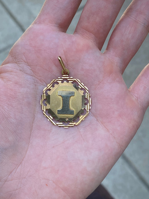 18K Gold Vintage Letter “I” Charm