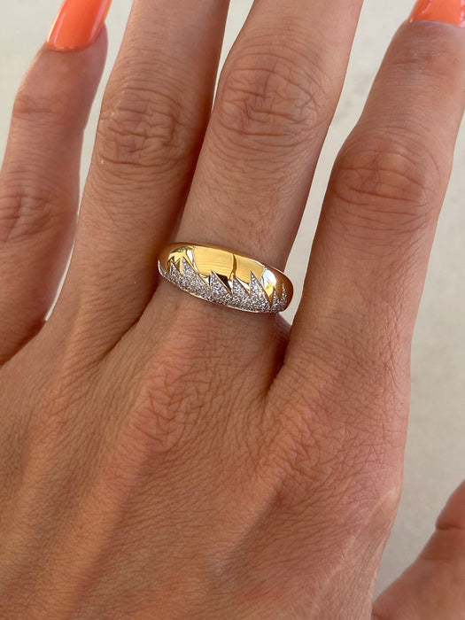 14K Gold Natural Diamond Ring Size 7
