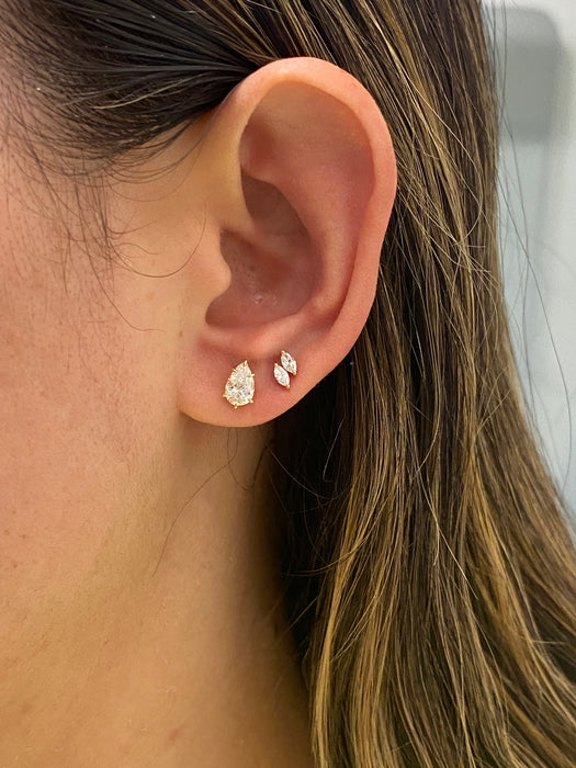 14K Marquise Lab Diamond Stud Earrings – 0.32 CTW
