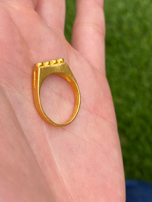 Vintage 24k Pure Gold Fluted Circle Ring