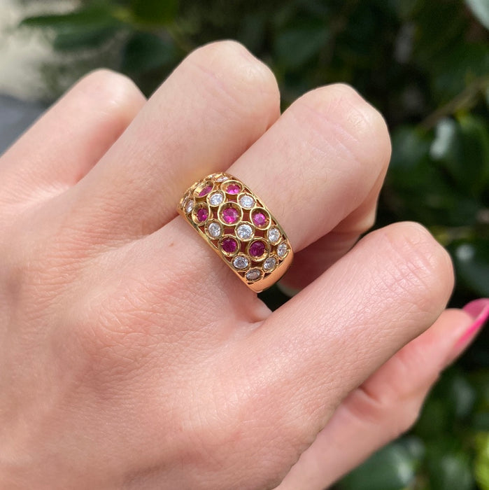 18k ruby and diamond ring size 5.75