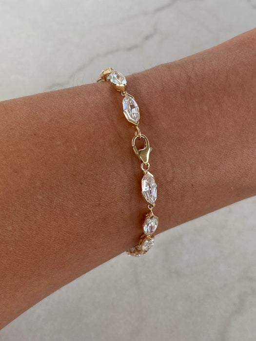 14K Step-Cut Marquise Lab Diamond Bracelet — 8.3 TCW