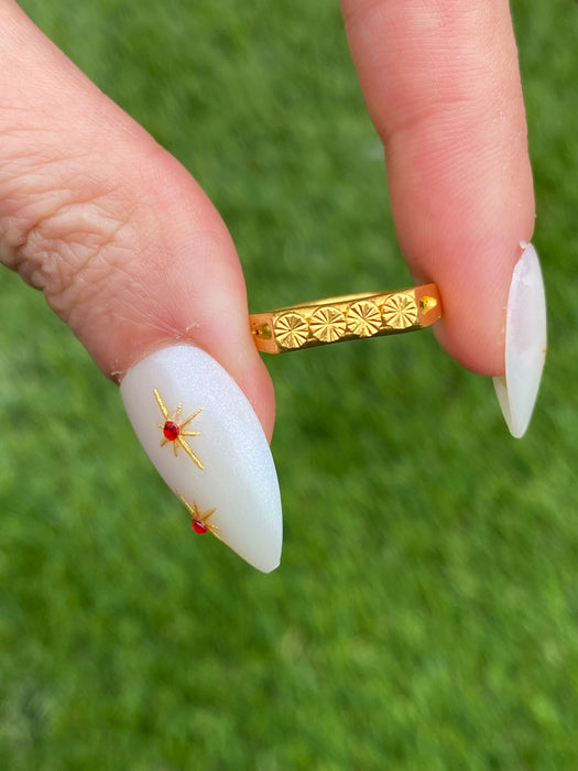 Vintage 24k Pure Gold Fluted Circle Ring