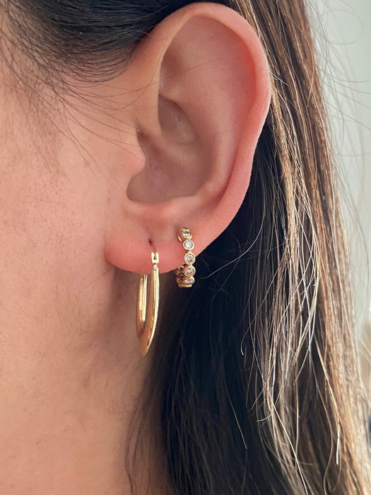 10k oval hoop earrings