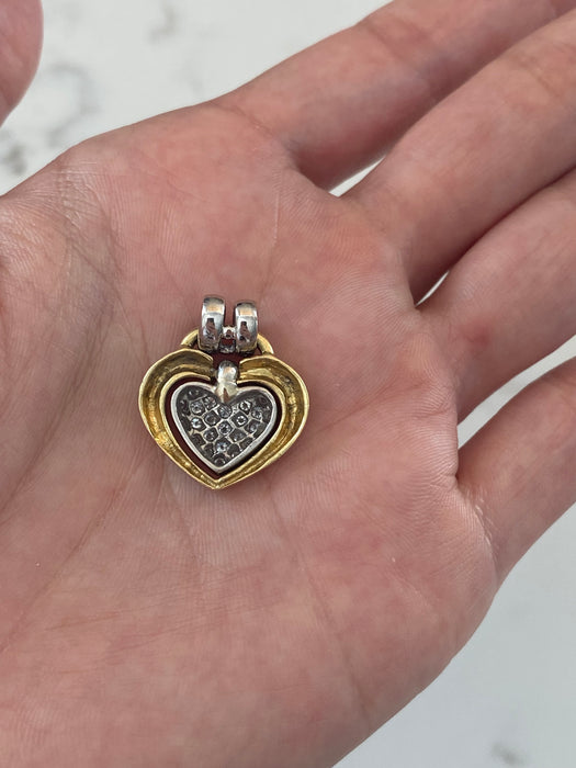 18k and platinum diamond heart pendant