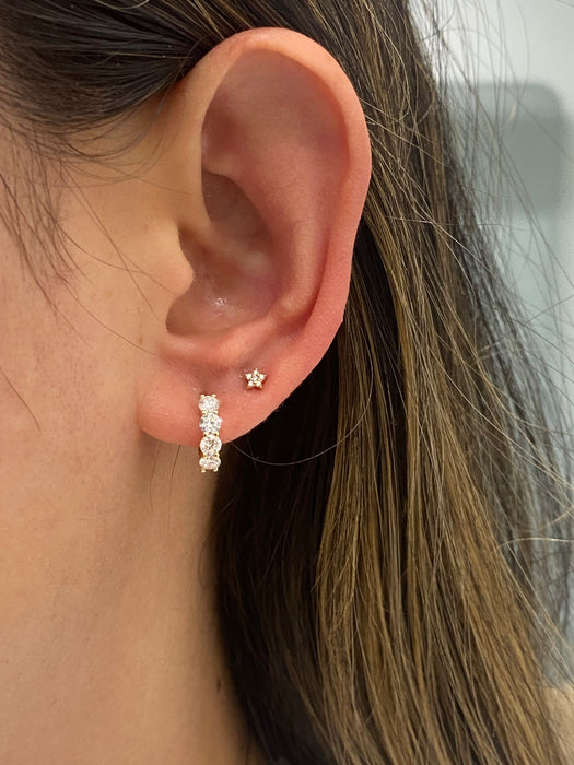 14K 0.92 TCW Lab Diamond Huggie Earrings