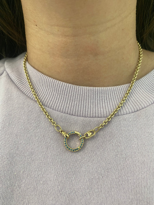 14k solid charm connector