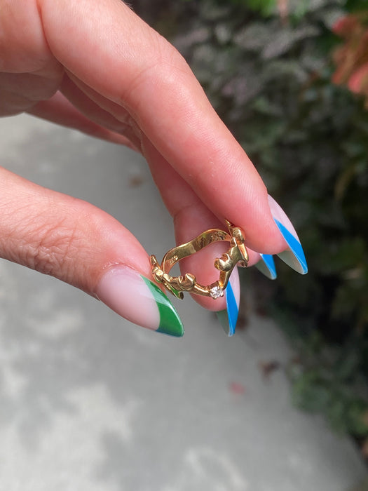 Custom preorder 14k dancing kitty cat ring