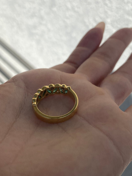 18k emerald and diamond ring size 6.75