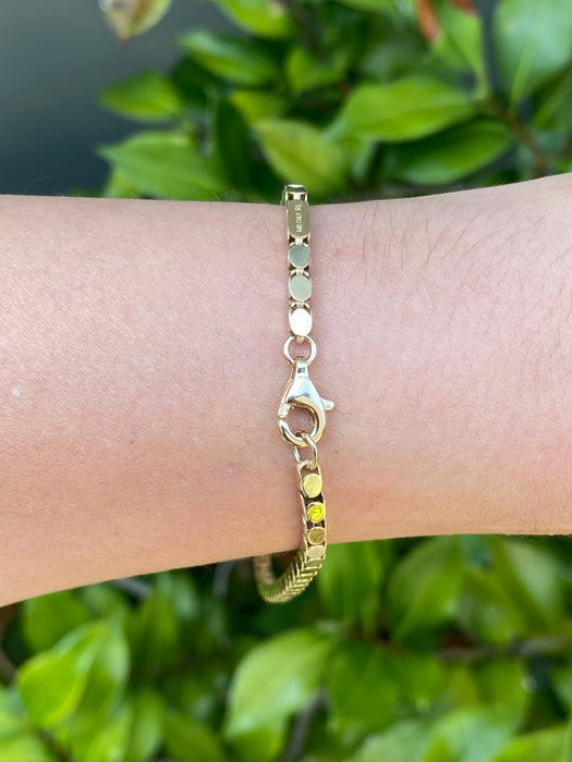 14k barrel oval bracelet 8.75”