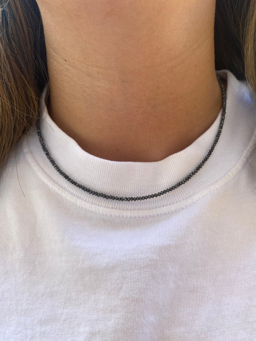 Vintage Platinum 850 Black Diamond Necklace | 15.85 Carat Natural Black Diamonds
