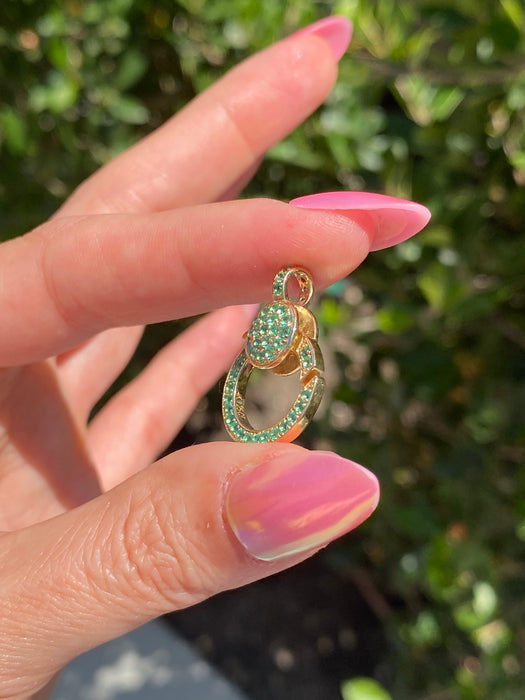 14K Gold Gemstone & Diamond Clasps