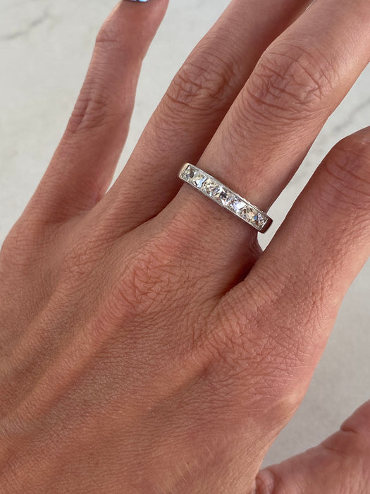 Antique French Platinum 850 French Cut Diamond Ring — Circa 1910