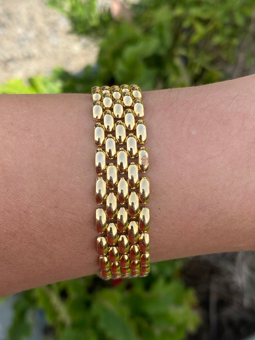 Vintage 14K Gold Panther Link Bracelet