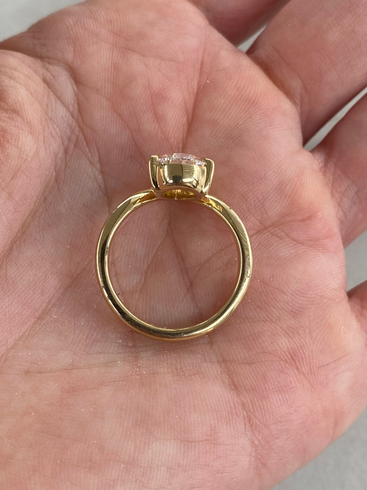 18K Gold 2.01 Carat Pear Lab Diamond Ring