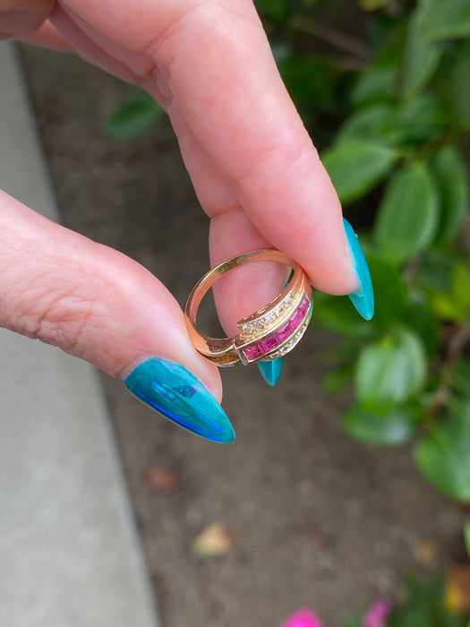 14k ruby and diamond ring size 5.75