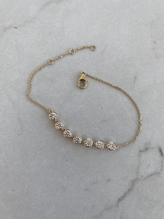 14K 1.1 TCW Round Lab Diamond Bracelet