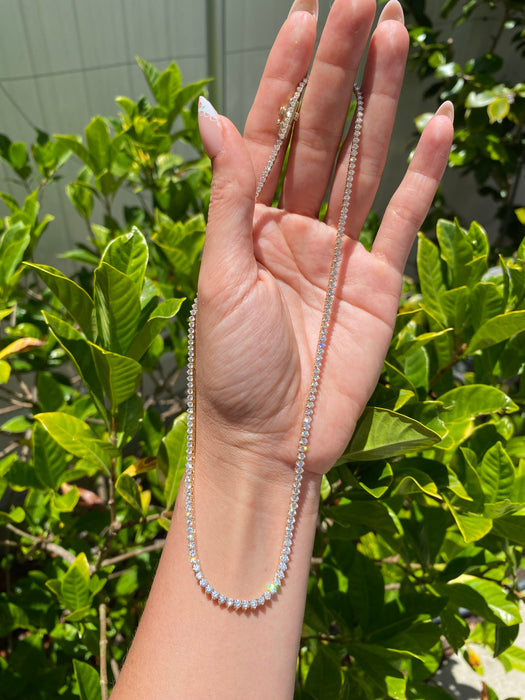 14K Gold Graduated Lab Diamond Tennis Necklace | 7.10 CTW | E/VS | 16”