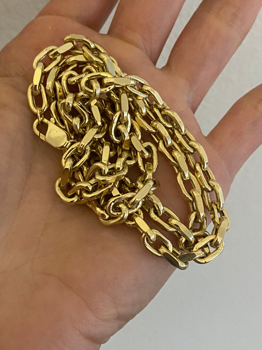 14K Gold Biker Chain Necklace — 22 Inches