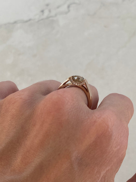 Vintage 18K Rose Gold Champagne Diamond Ring – 1.31 TCW