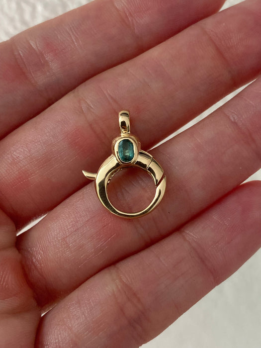 14K Double-Sided Emerald Lobster Clasp