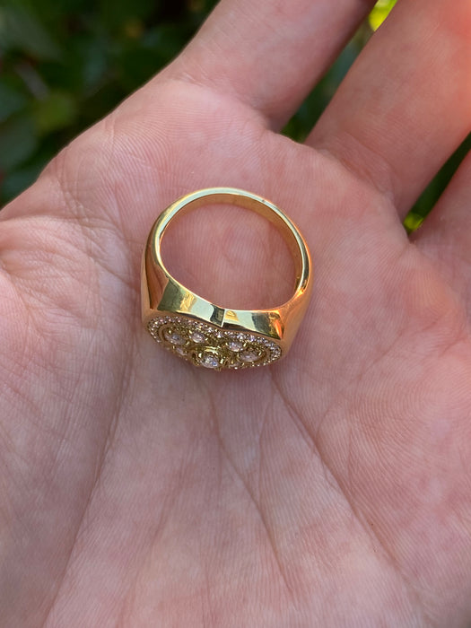 18k rose cut diamond heart ring size 6.5