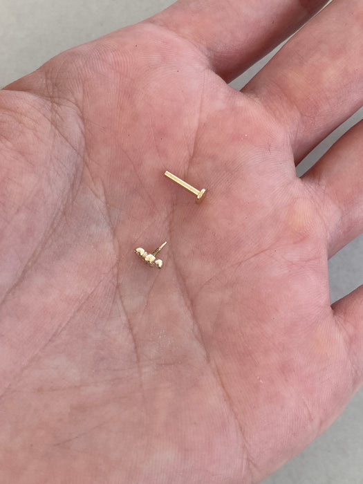 14K Lab Diamond Curve Stud Earring