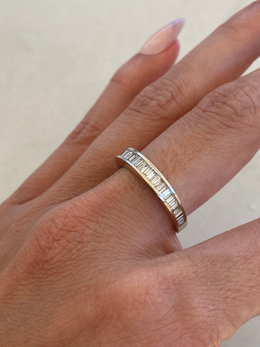 Vintage 14K White Gold Diamond Baguette Ring – 0.50 TCW