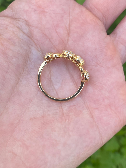 Vintage 18K Gold Diamond Dot Ring Size 7.25