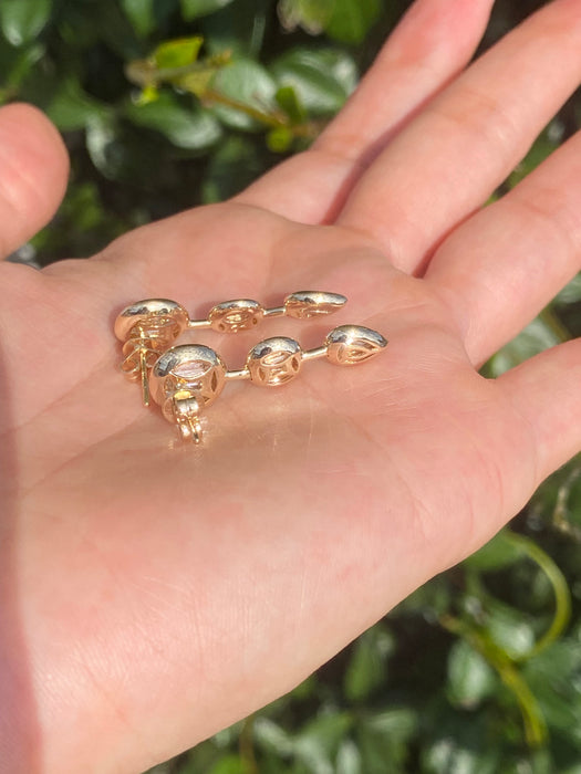 14k lab 2.2 carats diamond chunky bezel set earrings