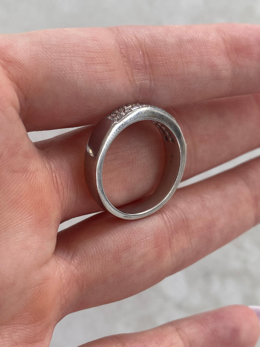 Vintage Platinum Invisible Set Diamond Ring -0.88 TCW