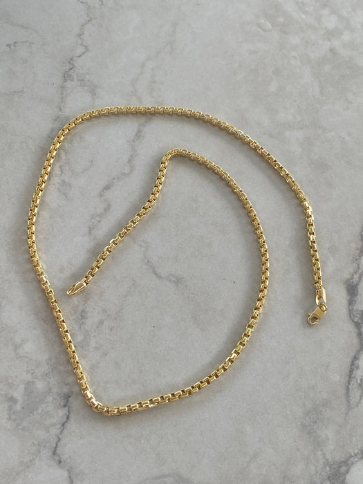 14K Gold Venetian Box Chain Necklace – 22”