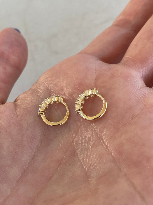 14K 0.92 TCW Lab Diamond Huggie Earrings