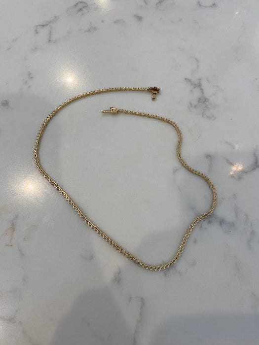 14K Gold Graduated Lab Diamond Tennis Necklace | 7.10 CTW | E/VS | 16”