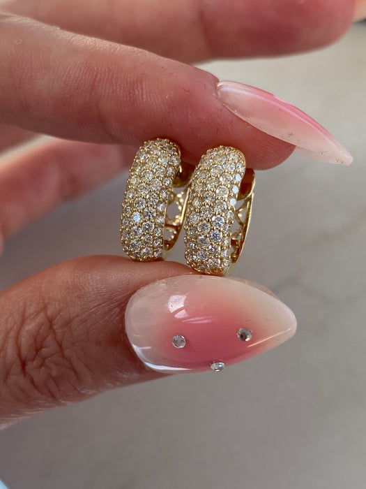 14K Gold Natural Diamond Hoop Earrings – 1.20 TCW