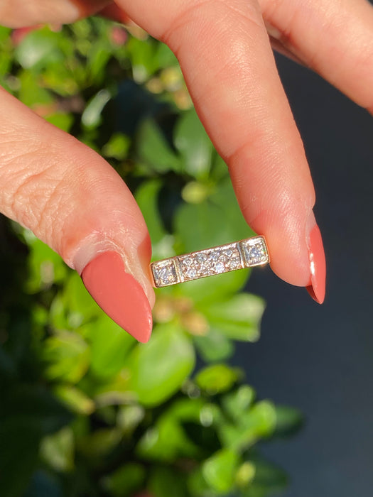 14k diamond squared ring size 6.25