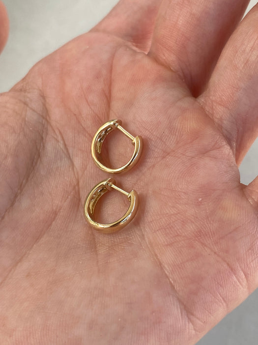 14K Diamond Starburst Mini Huggie Earrings